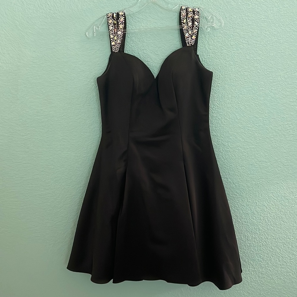 All Black with Beaded Straps Dress